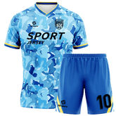 水色い迷彩ユニフォーム サッカー